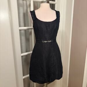 Max and Cleo Black Bubble Skirt Textured Cocktail Dress Women’s Size 4 NWT